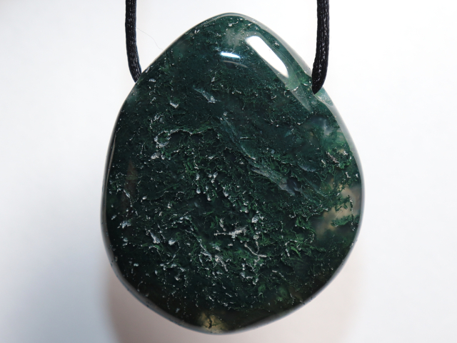 moss agate with cord or silver 925