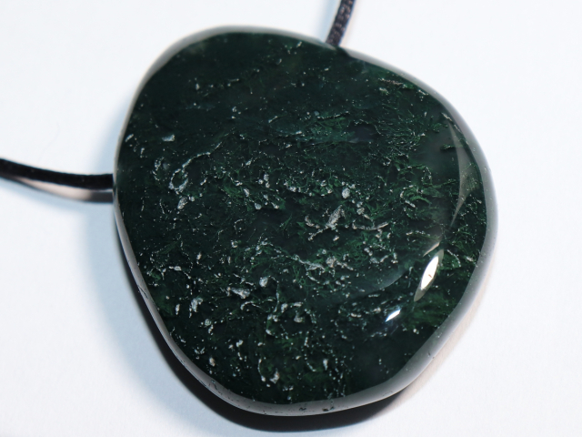 Preview: moss agate with cord or silver 925