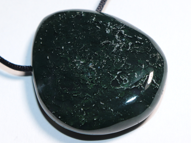 moss agate with cord or silver 925
