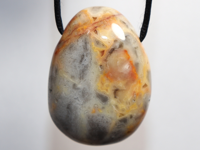 crazy lace agate with cord or silver 925