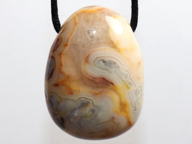 Crazy lace agate on cord