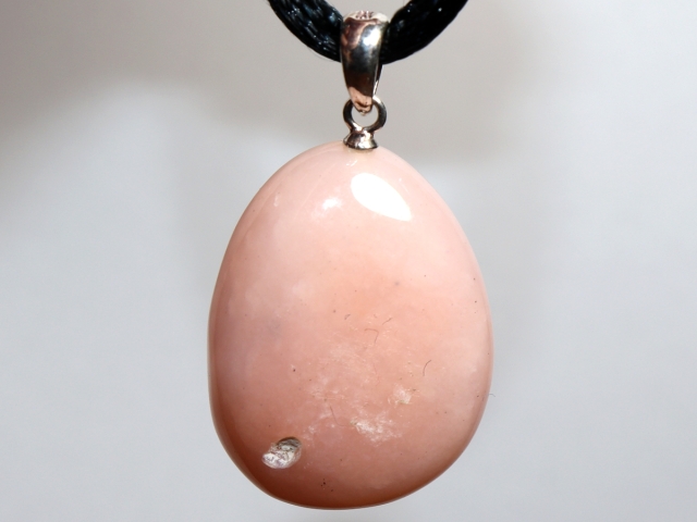 pink opal with cord or silver 925