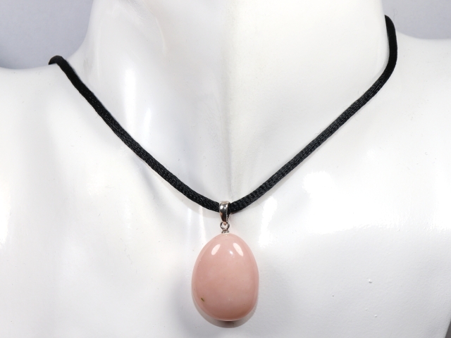 pink opal with cord or silver 925