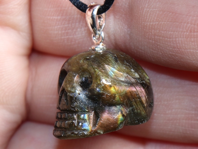 labradorite with cord or silver 925