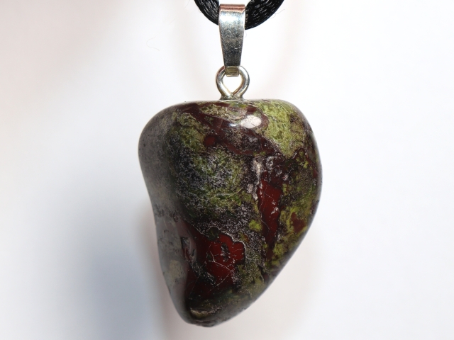 dragon blood jasper with cord or silver 925