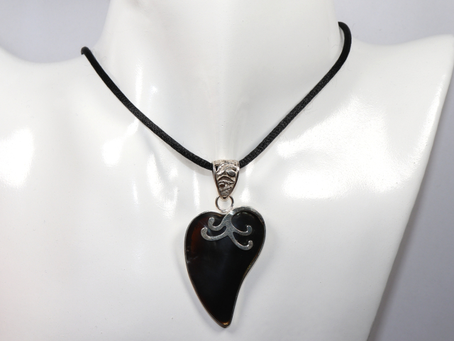 abalone shell with cord or silver 925