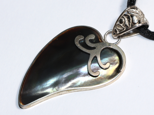 abalone shell with cord or silver 925