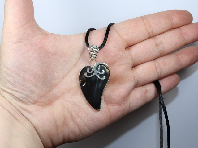 abalone shell with cord or silver 925