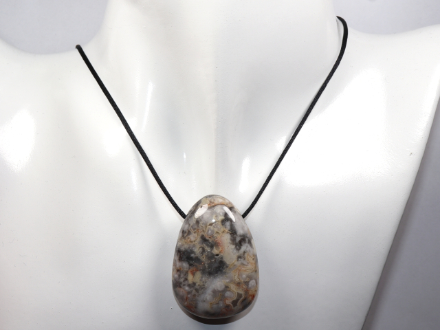 Preview: crazy lace agate with cord or silver 925