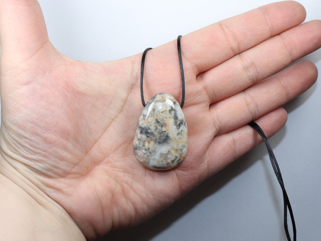crazy lace agate with cord or silver 925