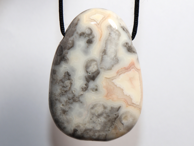 crazy lace agate with cord or silver 925