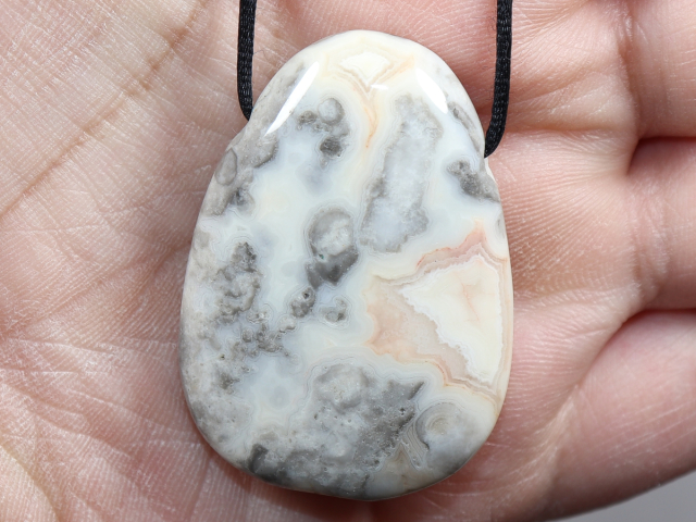 crazy lace agate with cord or silver 925