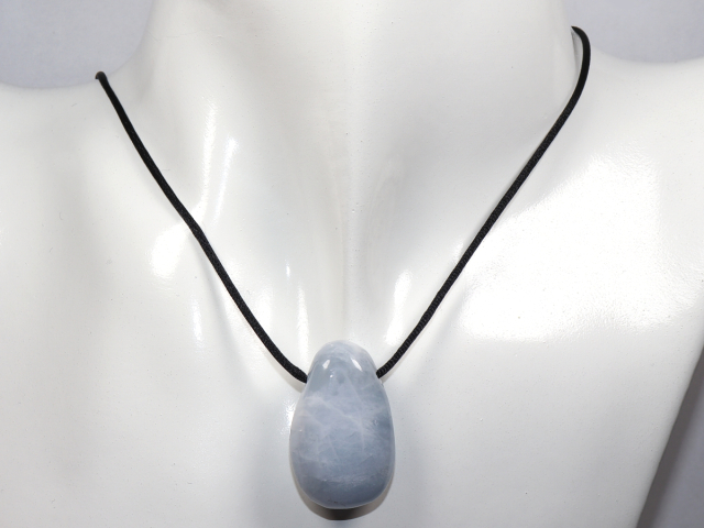 Preview: blue calcite with cord or silver 925