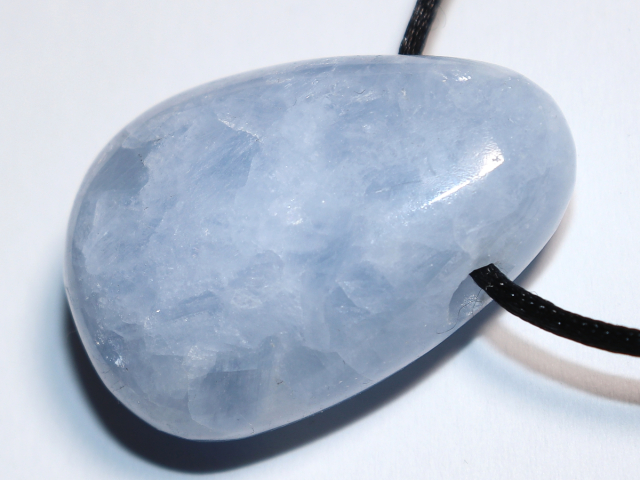 blue calcite with cord or silver 925