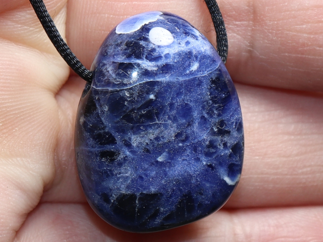 sodalite with cord or silver 925