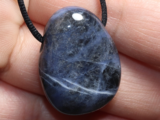 sodalite with cord or silver 925