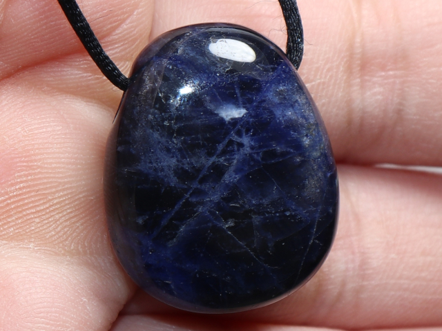 sodalite with cord or silver 925