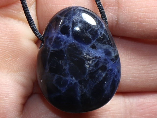 sodalite with cord or silver 925