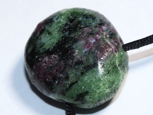ruby in zoisite with cord or silver 925