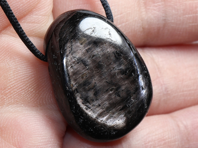 hypersthene with cord or silver 925