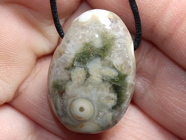 ocean jasper with cord or silver 925