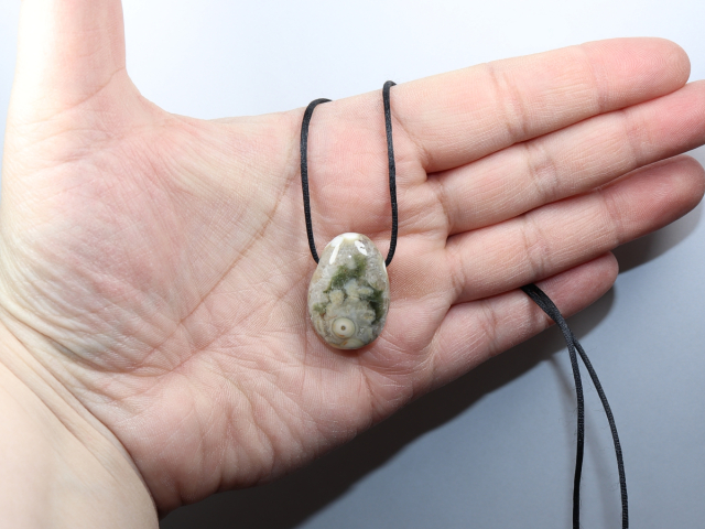 ocean jasper with cord or silver 925
