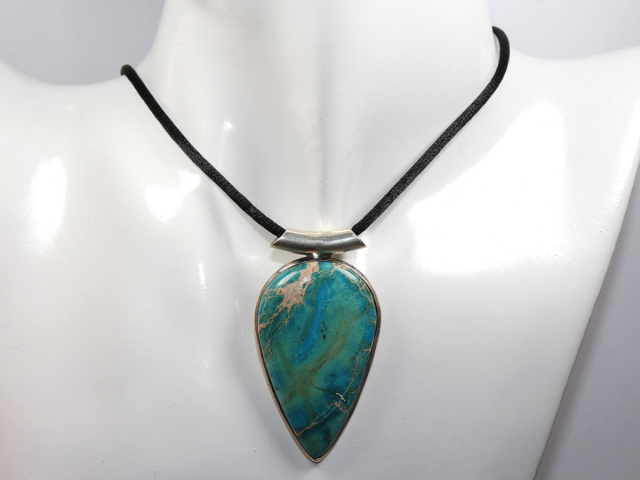 Preview: variscite with cord or silver 925