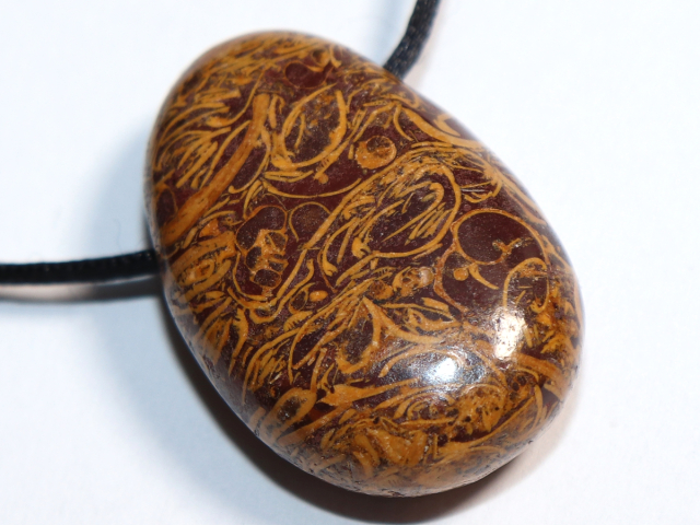 Preview: snake jasper with cord or silver 925