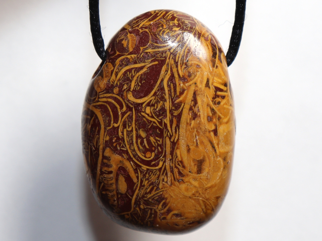 Preview: snake jasper with cord or silver 925