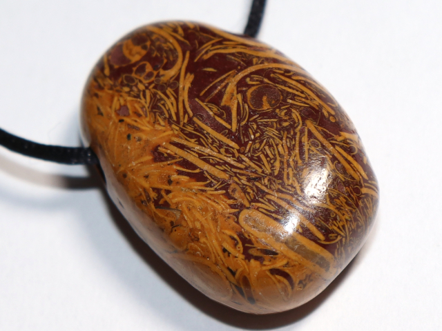 Preview: snake jasper with cord or silver 925