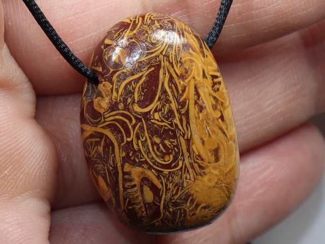 snake jasper with cord or silver 925