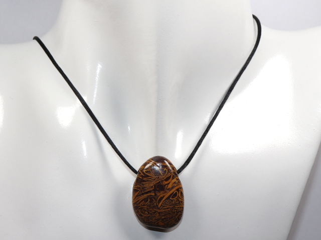 Preview: snake jasper with cord or silver 925