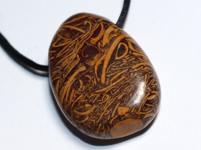 Preview: snake jasper with cord or silver 925