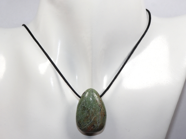 Preview: green opal with cord or silver 925