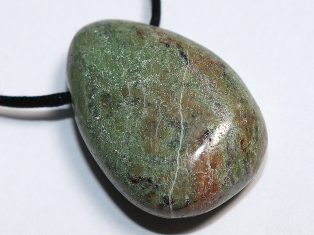 Preview: green opal with cord or silver 925