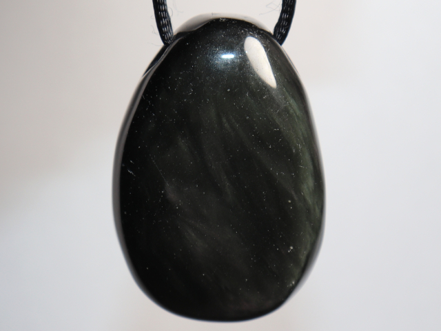 rainbow obsidian with cord or silver 925