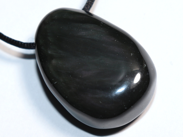 Preview: rainbow obsidian with cord or silver 925