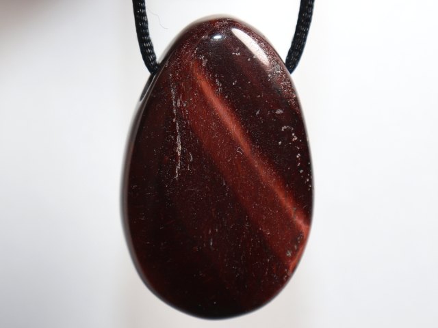 Preview: rotes Tigerauge mit Band oder Silber 925