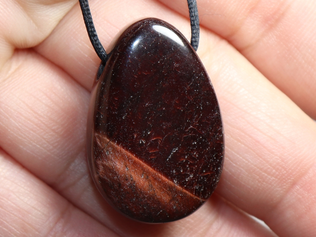 red tiger's eye with cord or silver 925