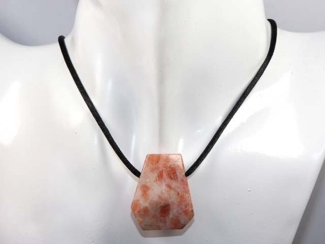 sunstone with cord or silver 925
