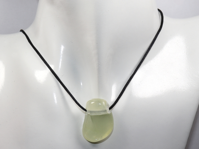 Preview: green calcite with cord or silver 925