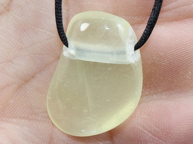 green calcite with cord or silver 925