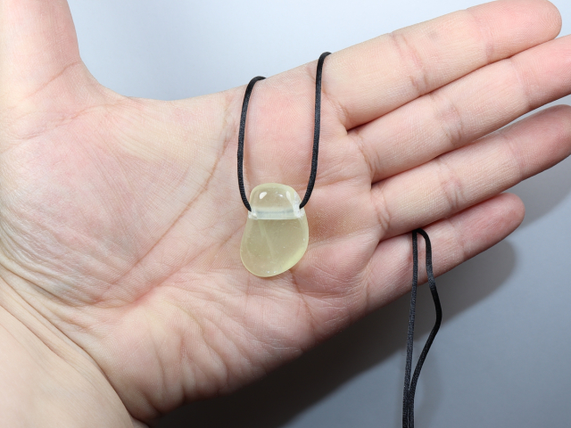 green calcite with cord or silver 925