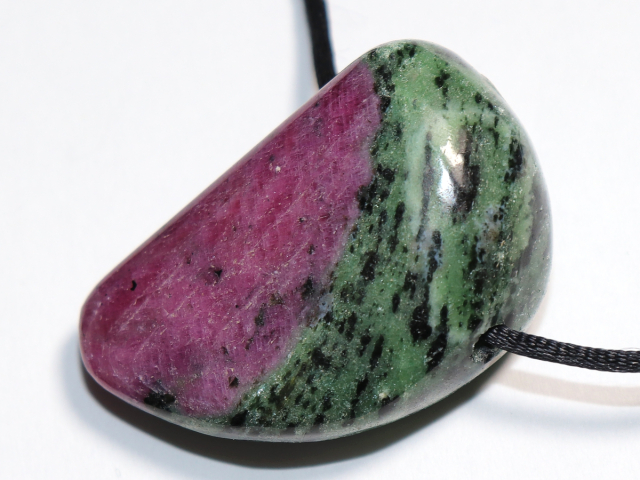 Preview: ruby in zoisite with cord or silver 925