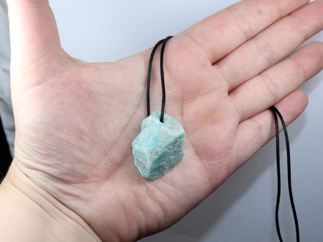 amazonite with cord or silver 925