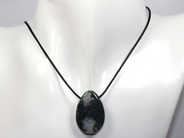 Preview: moss agate with cord or silver 925