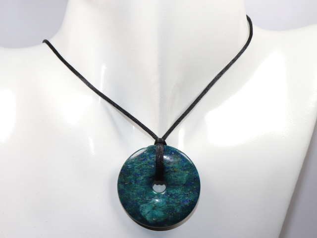 chrysocolla-lapis with cord