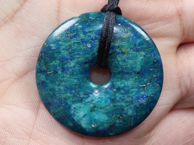 chrysocolla-lapis with cord