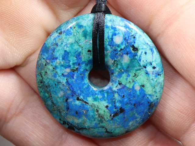 chrysocolla-lapis with cord
