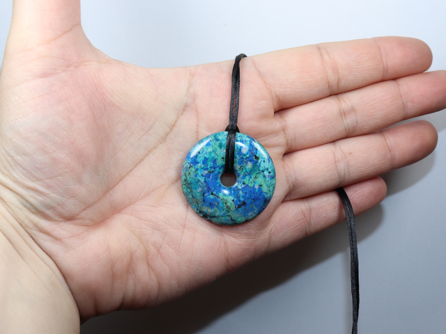 chrysocolla-lapis with cord
